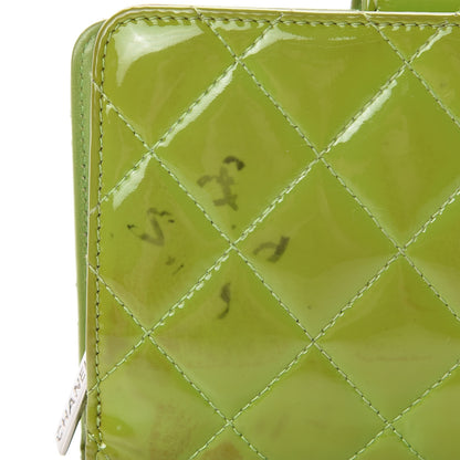 Chanel Patent Quilted Brilliant Zipped Pocket Wallet Green 13 of 18