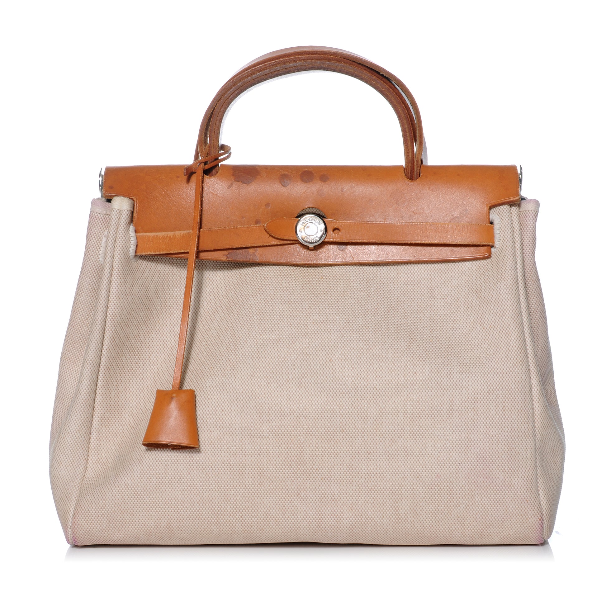 Hermes Toile HERBAG PM Natural and Black 1 of 19