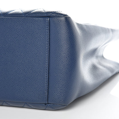 Chanel Caviar Quilted Grand Shopping Tote GST Dark Navy Blue 14 of 17