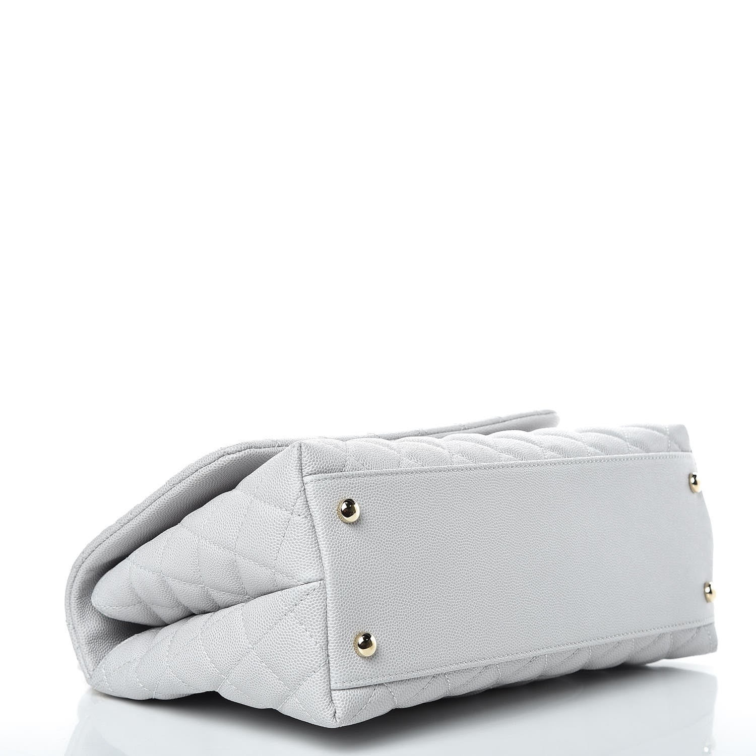 Chanel Caviar Quilted Small Coco Handle Flap Light Grey 4 of 9