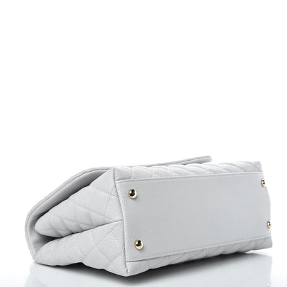 Chanel Caviar Quilted Small Coco Handle Flap Light Grey 4 of 9