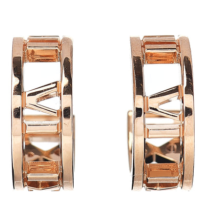 Tiffany 18K Rose Gold Mini Atlas Hoop Earrings 1 of 4