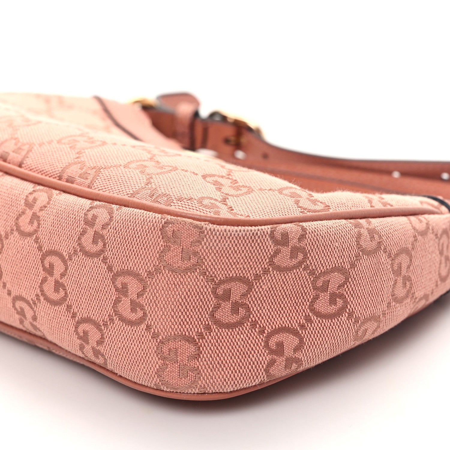Gucci Monogram Textured Dollar Calfskin Small Ophidia Hobo Cloche Rose Pink 10 of 11