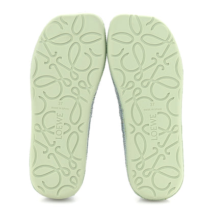 Loewe Suede Raffia Rio Slippers 37 Light Blue 6 of 11