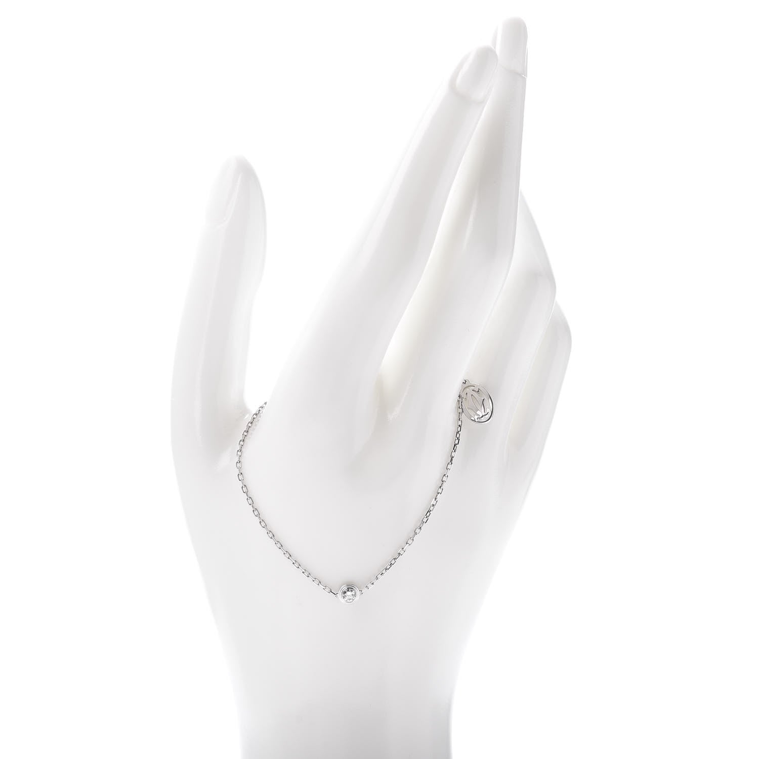 Cartier 18K White Gold Diamond SM D'Amour Bracelet 2 of 4