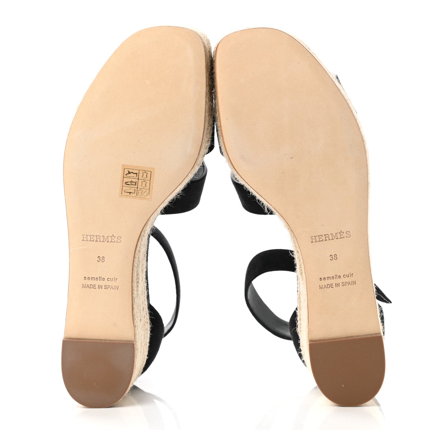 Goatskin Elda Espadrille Wedge Sandals 38 Black
