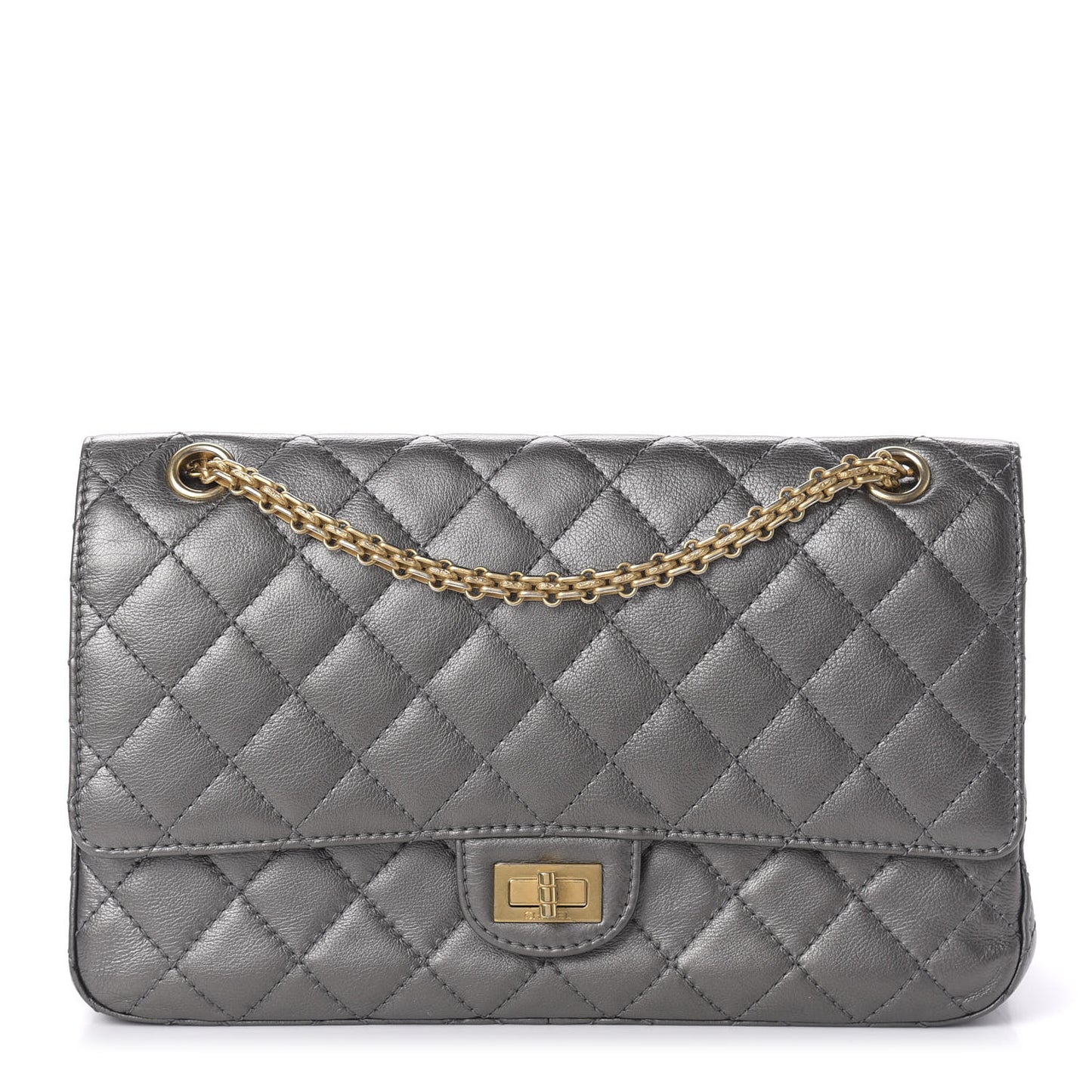 Metallic Calfskin Quilted 2.55 Reissue 226 Flap Charcoal