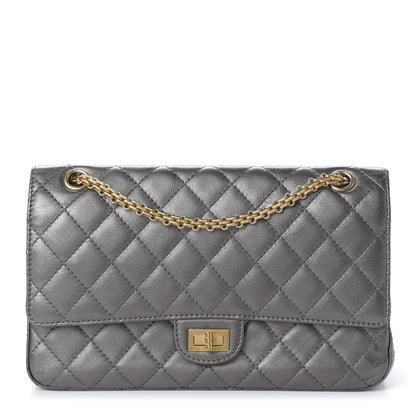 Chanel Metallic Calfskin Quilted 2.55 Reissue 226 Flap Charcoal 1 of 13