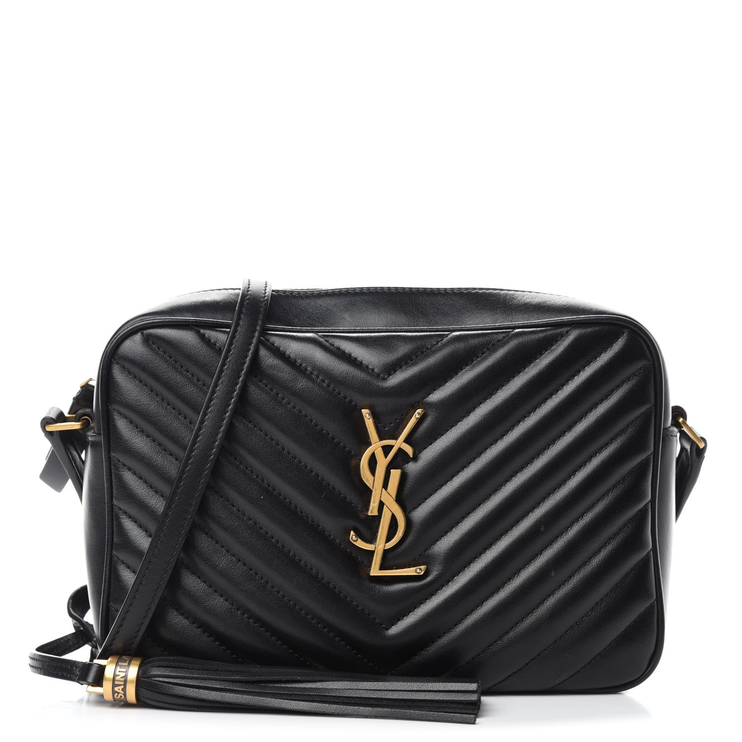 Saint Laurent Calfskin Matelasse Monogram Lou Camera Bag Black 1 of 12