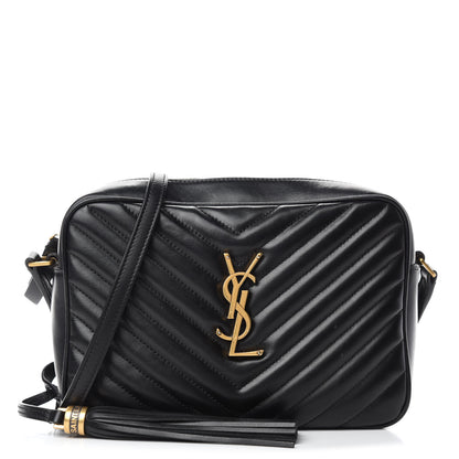 Saint Laurent Calfskin Matelasse Monogram Lou Camera Bag Black 1 of 12