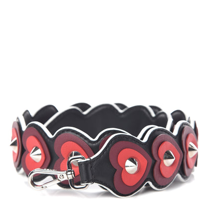 Fendi Vitello Dolce Heart Spike Studded Strap You Black Multicolor 1 of 3