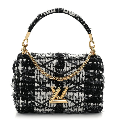 Louis Vuitton Tweed Malletage Top Handle GO-14 PM White Black 1 of 10