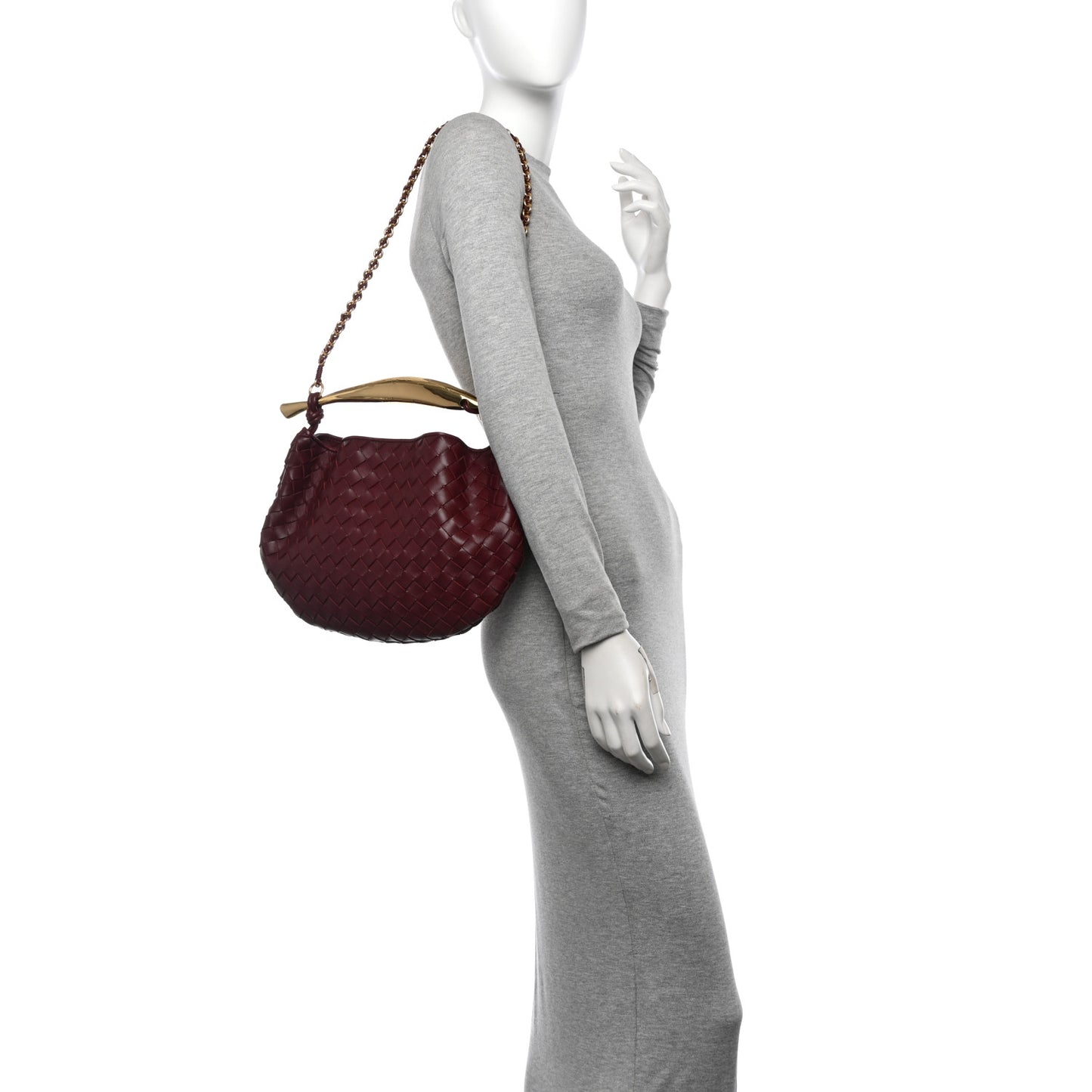 Nappa Intrecciato Sardine With Chain Bag Barolo