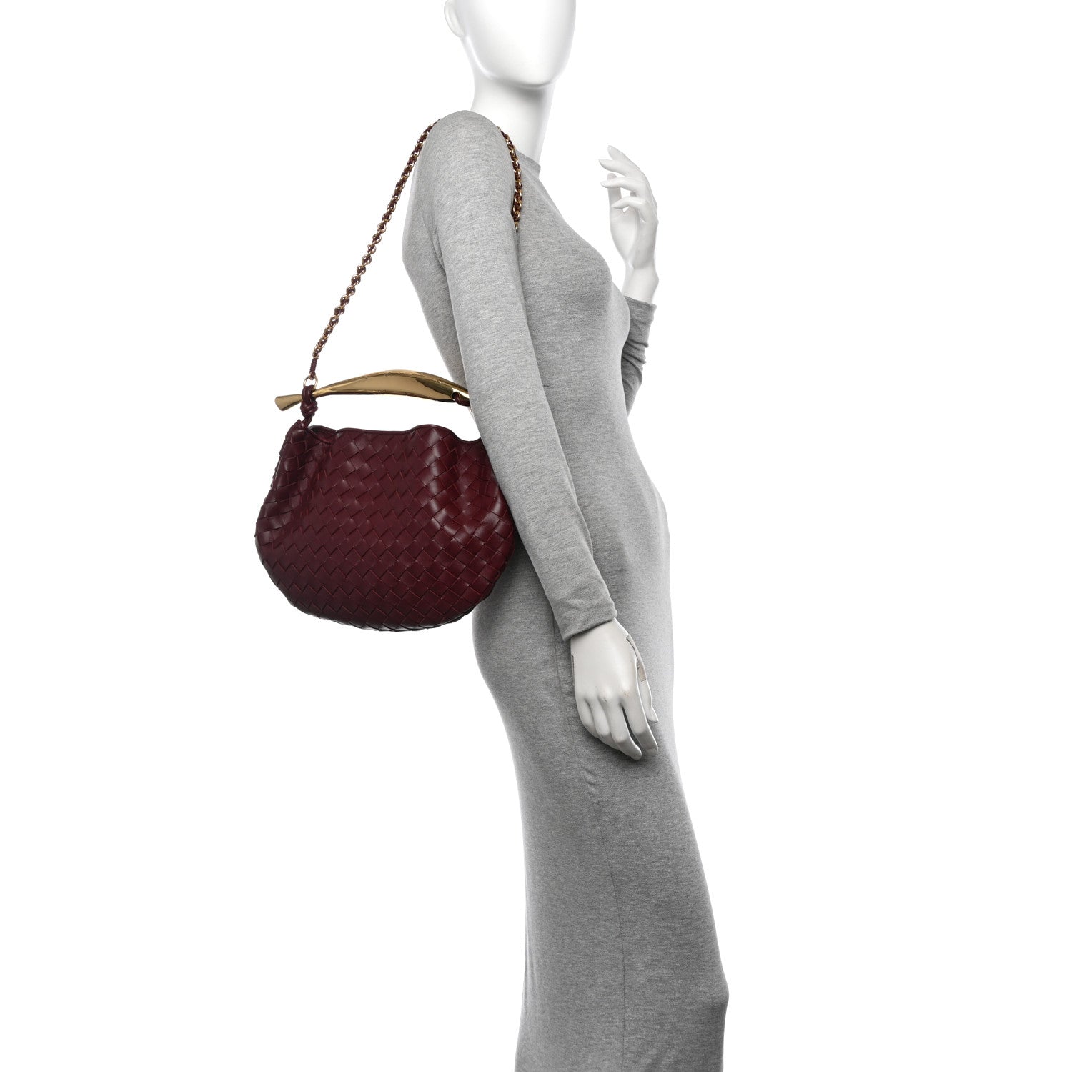 Bottega Veneta Nappa Intrecciato Sardine With Chain Bag Barolo 2 of 10