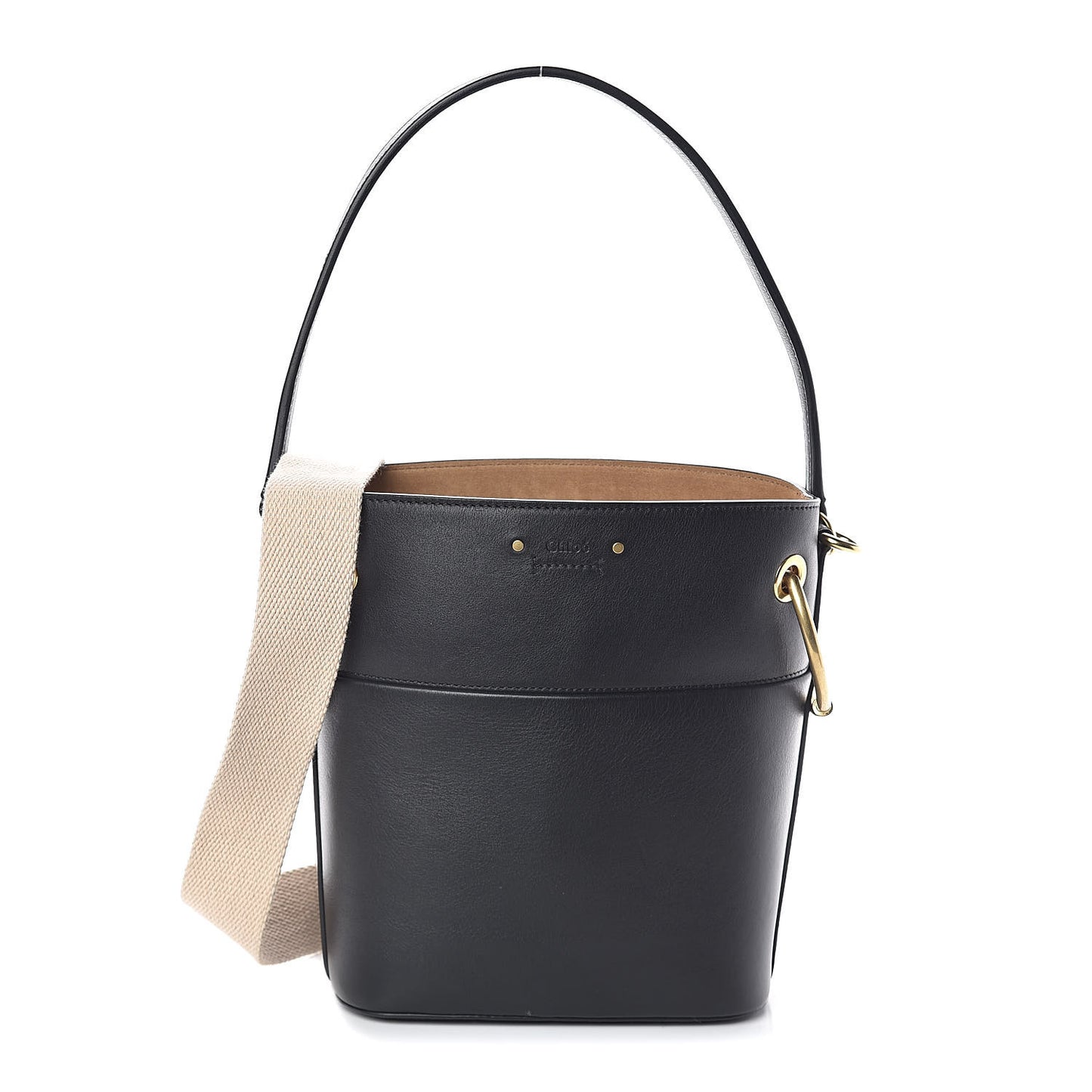 Smooth Calfskin Small Roy Bucket Bag Black