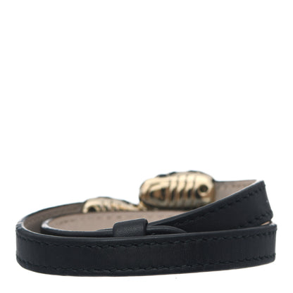 Bulgari Calfskin Serpenti Forever Double Coil Bracelet S Black 3 of 4