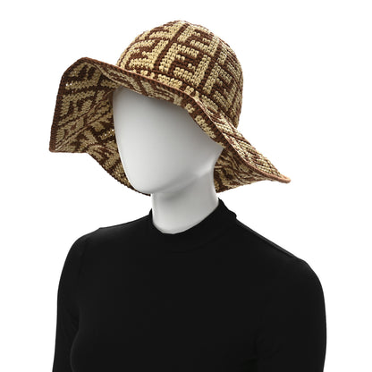 Fendi Cotton Viscose FF Woven Bucket Hat M Brown 2 of 9