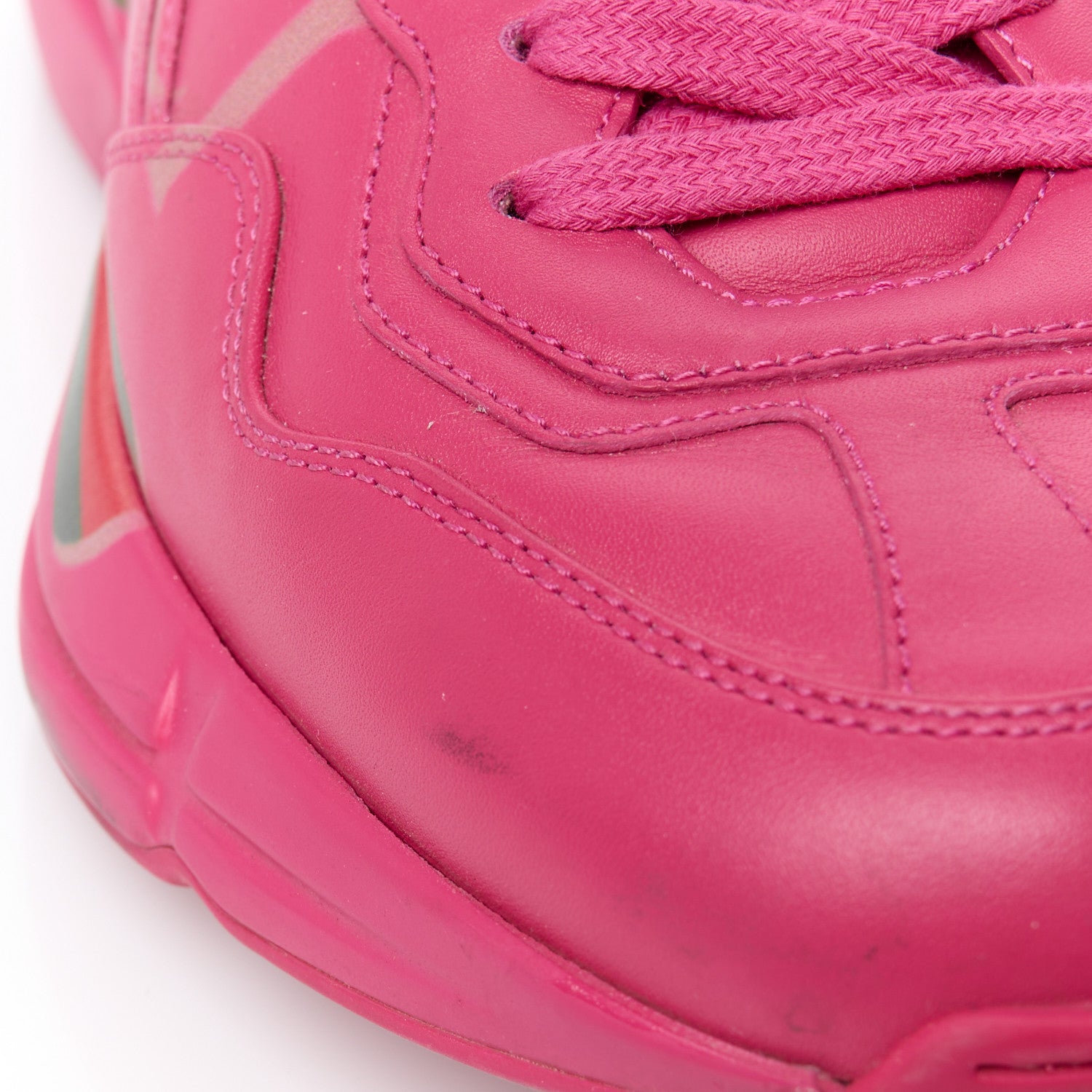 Gucci Calfskin Logo Womens Rhyton Sneakers 35 Box Pink 11 of 12