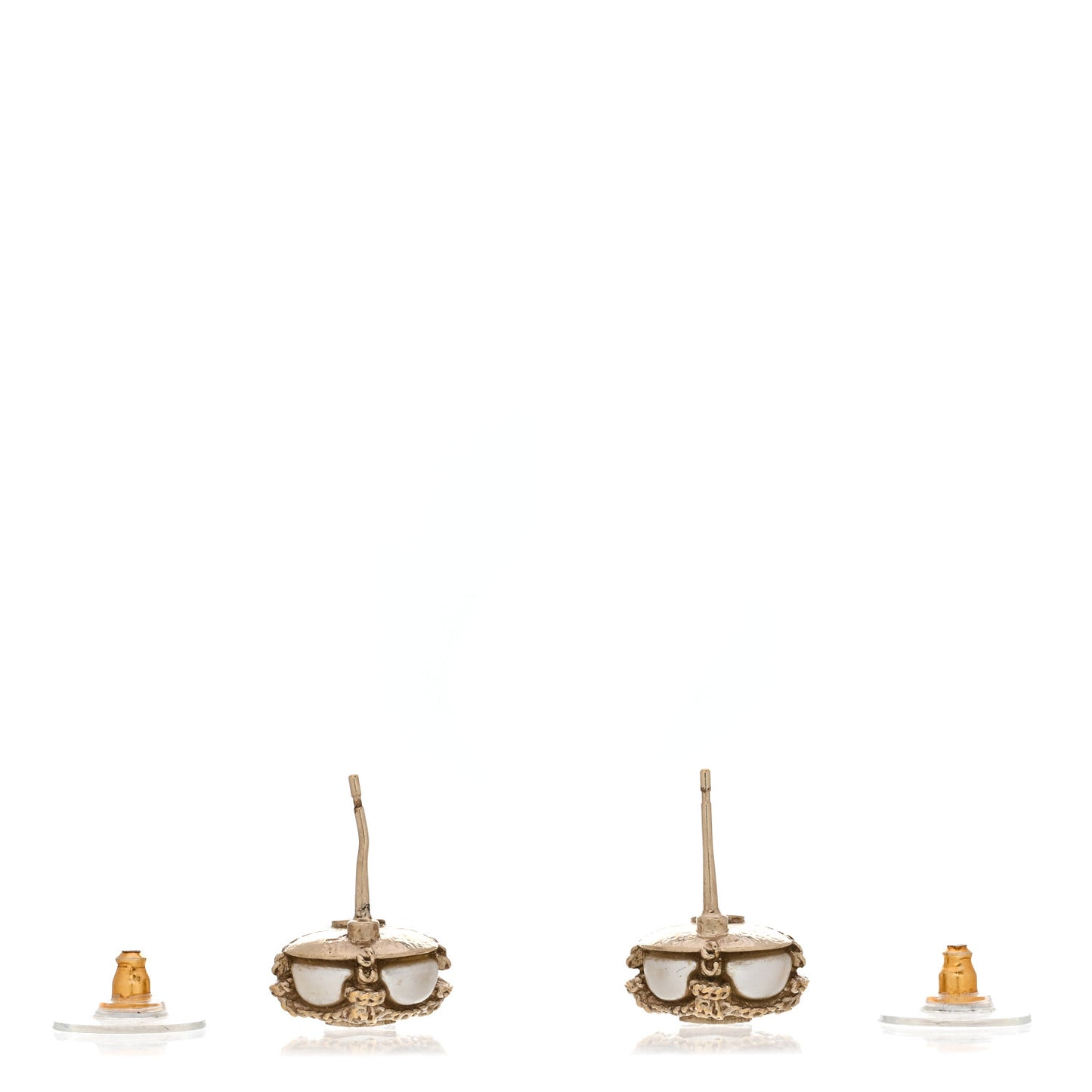 Pearl CC Earrings Gold Gold