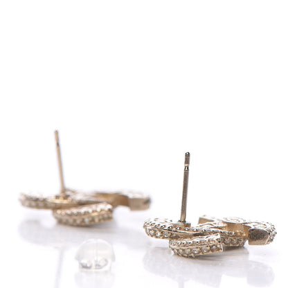 Chanel Crystal CC Earrings Light Gold 4 of 7