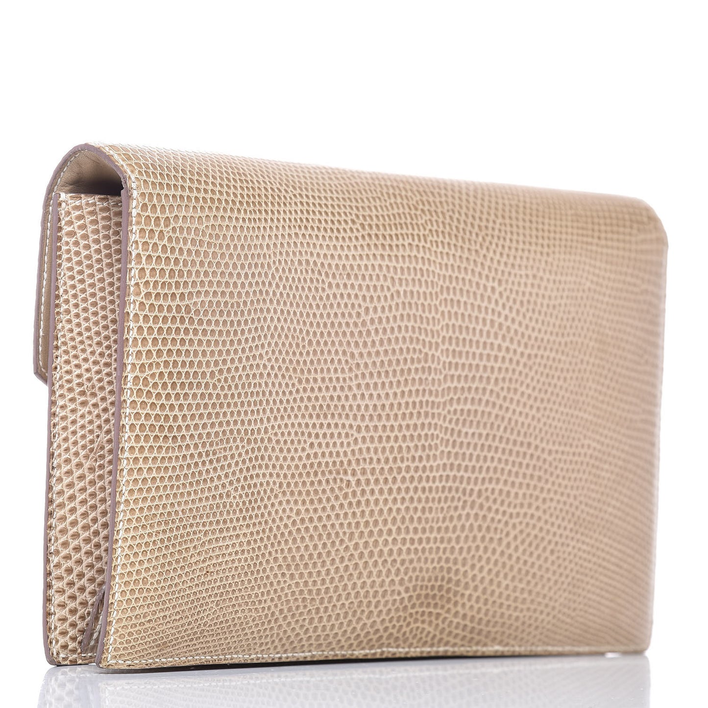 Lizard Pan Clutch Ficelle