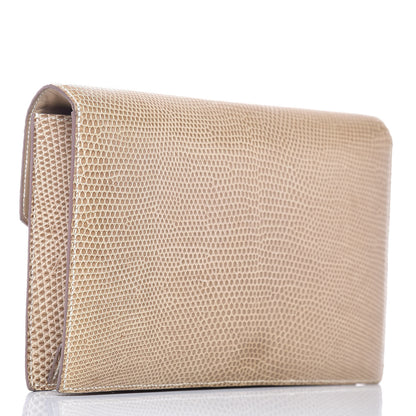 Hermes Lizard Pan Clutch Ficelle 3 of 12