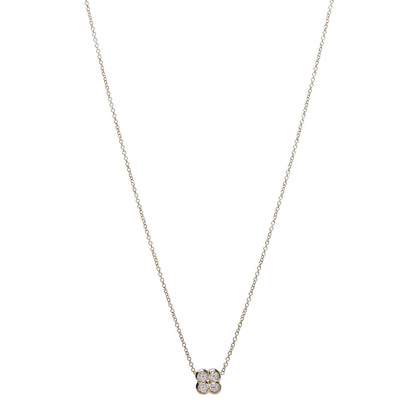 Tiffany 18K Yellow Gold Diamond Flower Pendant Necklace 1 of 7