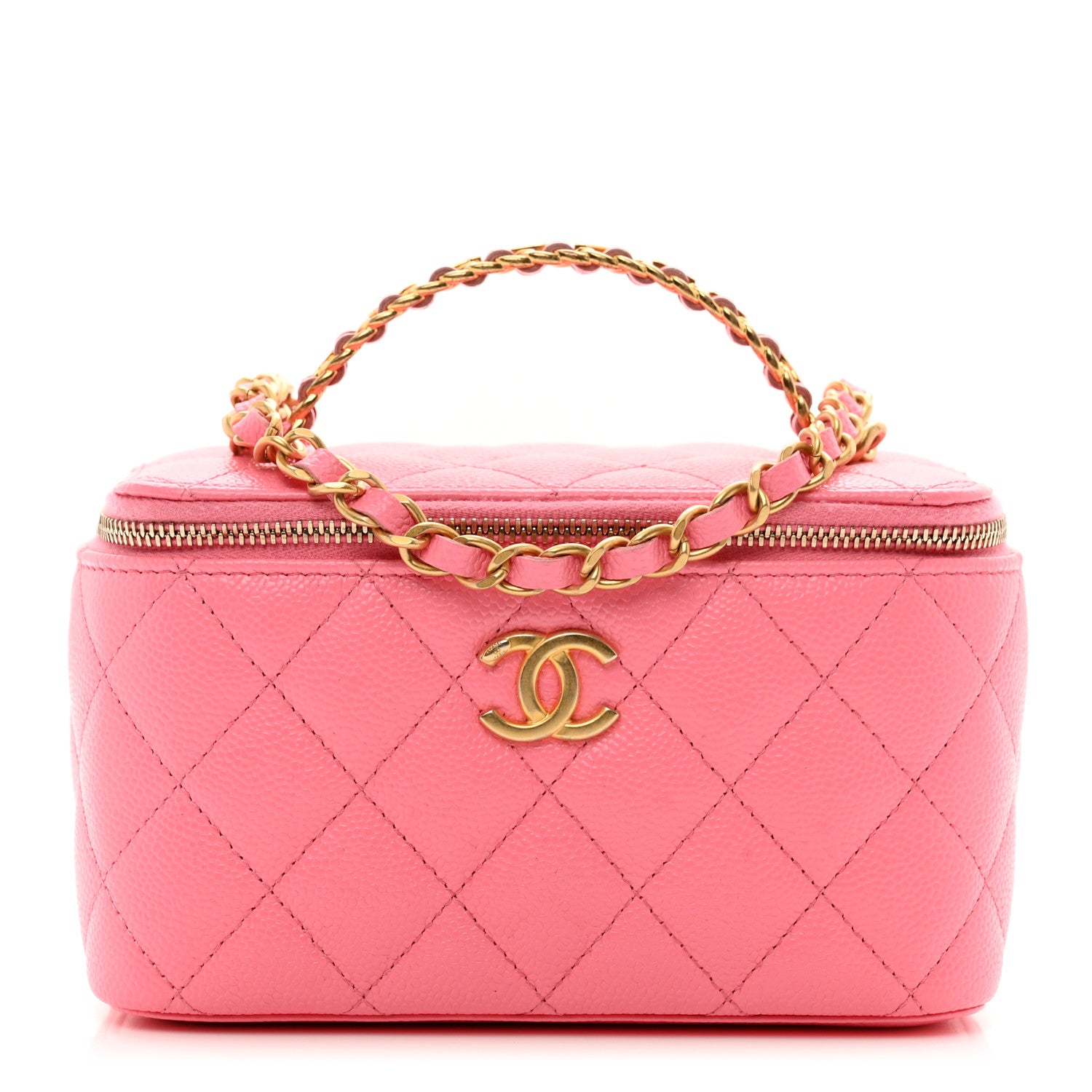 Chanel Shiny Caviar Quilted Pick Me Up Vanity Case Pink 1 of 11