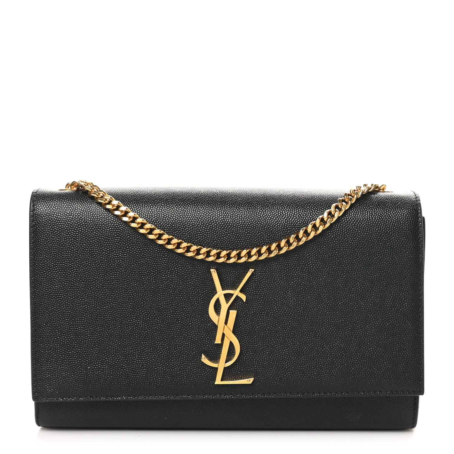 Saint Laurent Grain De Poudre Medium Classic Monogram Kate Satchel Black 1 of 10
