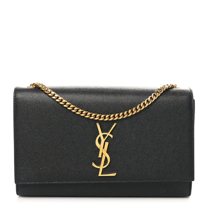Saint Laurent Grain De Poudre Medium Classic Monogram Kate Satchel Black 1 of 10