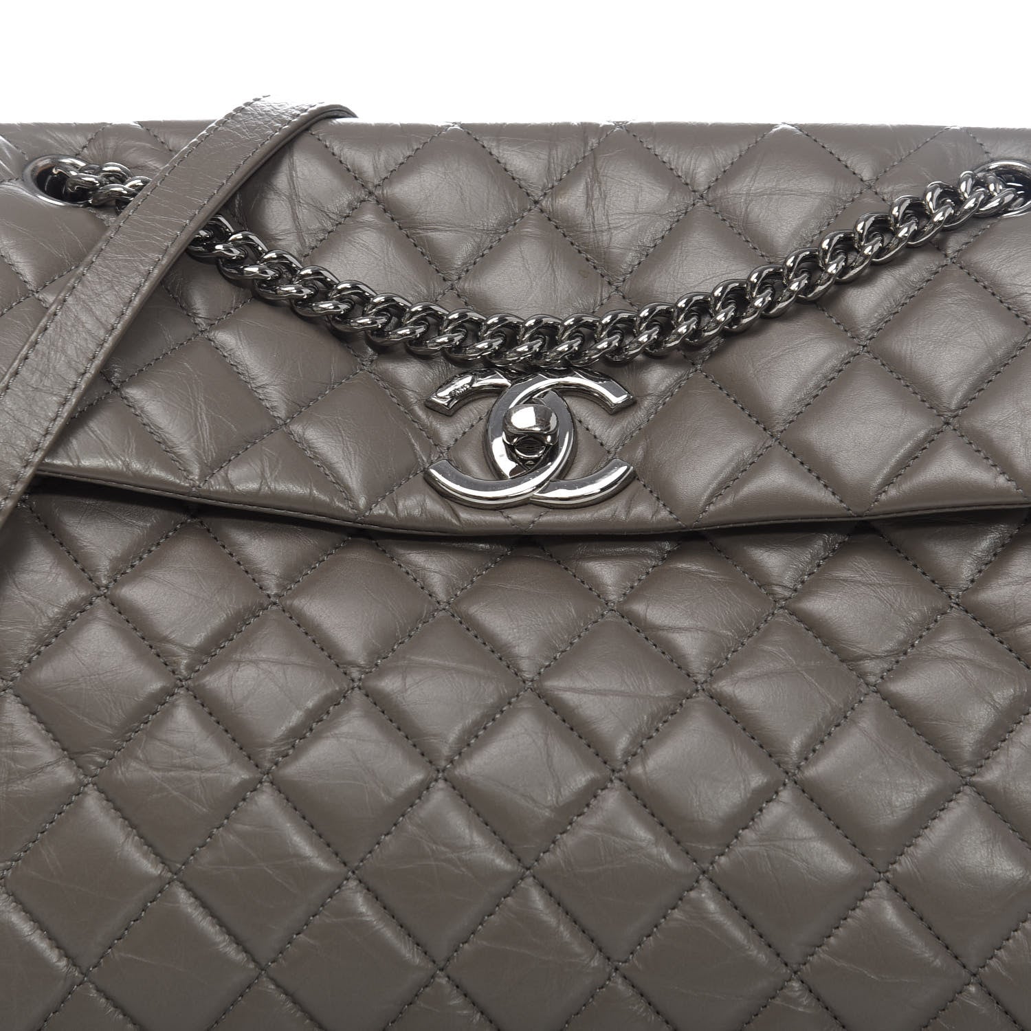 Chanel Aged Calfskin Medium Lady Pearly Flap Grey 10 of 10