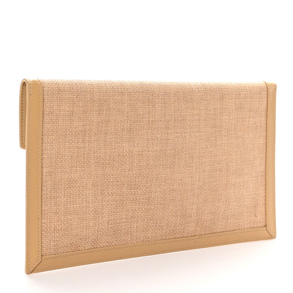 Saint Laurent Micro Raffia Uptown Pouch Natural Hay Blush 3 of 6