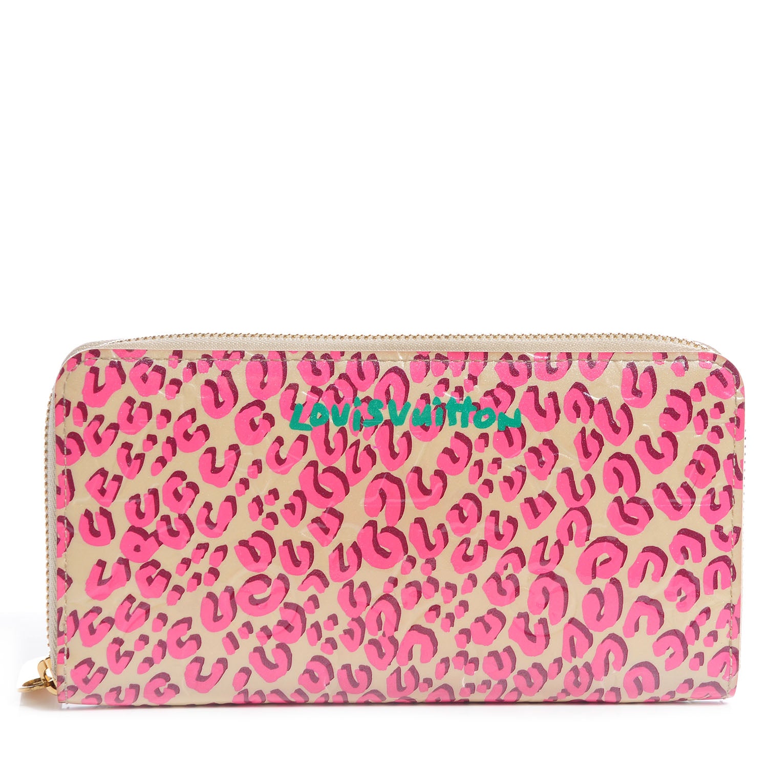 Louis Vuitton Vernis Leopard Zippy Wallet Blanc Corail 1 of 8