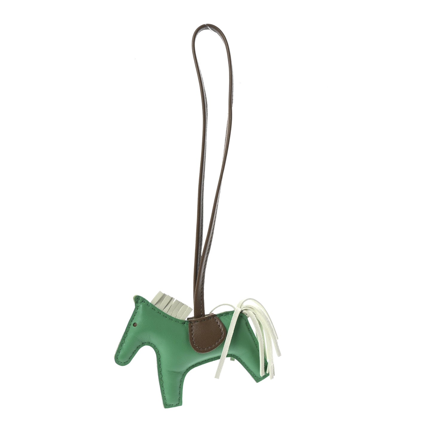 Milo Lambskin Grigri Rodeo Horse Bag Charm PM Menthe Vert Fizz Etoupe