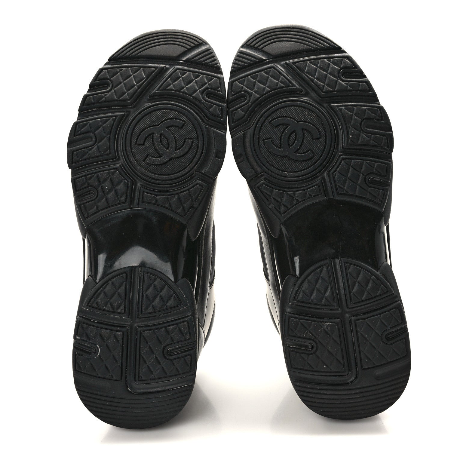Chanel Lambskin Fabric CC Uniform Sneakers 37.5 Black 5 of 8