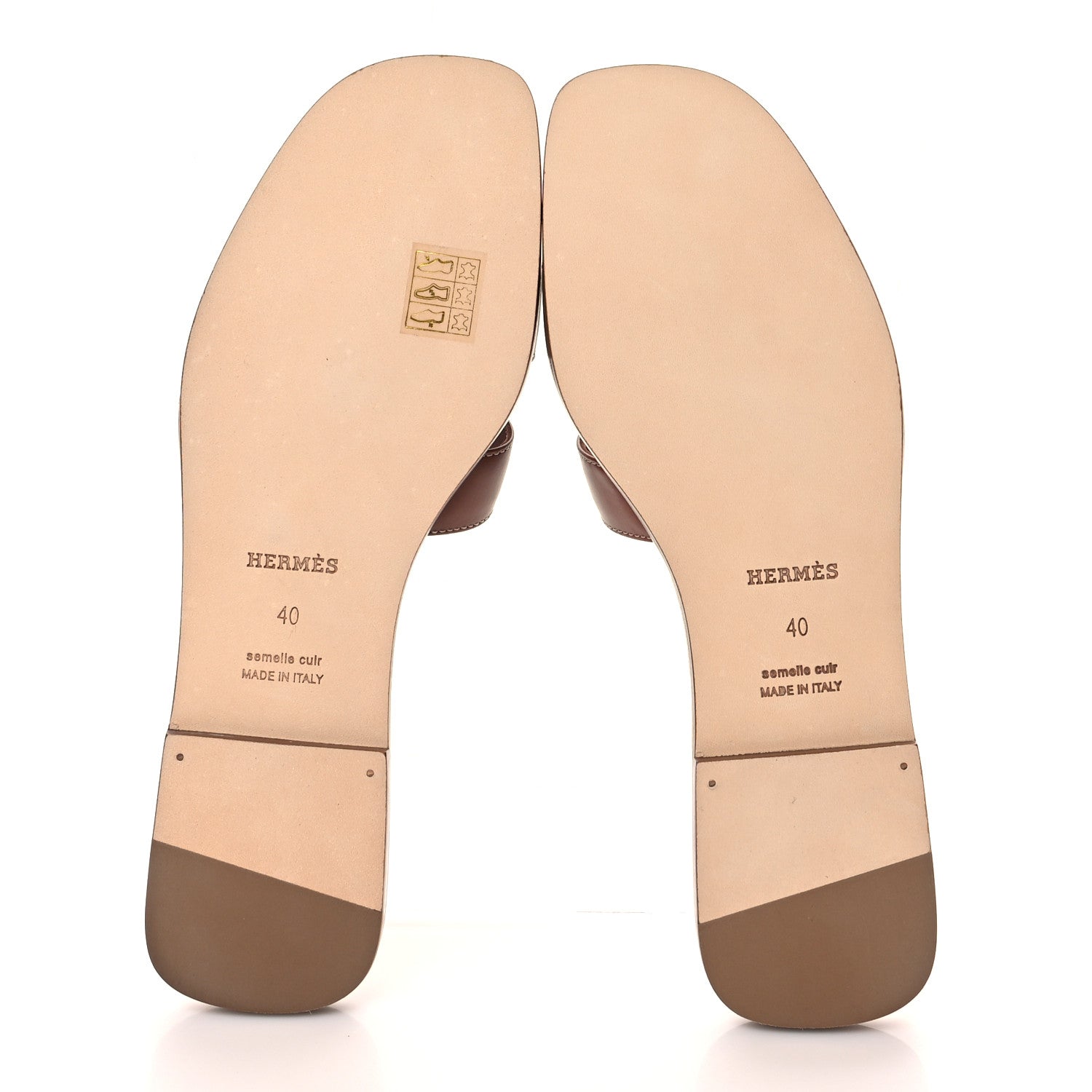 Hermes Box Calfskin Oran Sandals 40 Gold 5 of 9