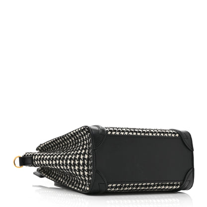 Celine Canvas Calfskin Nano Luggage White Black 4 of 11