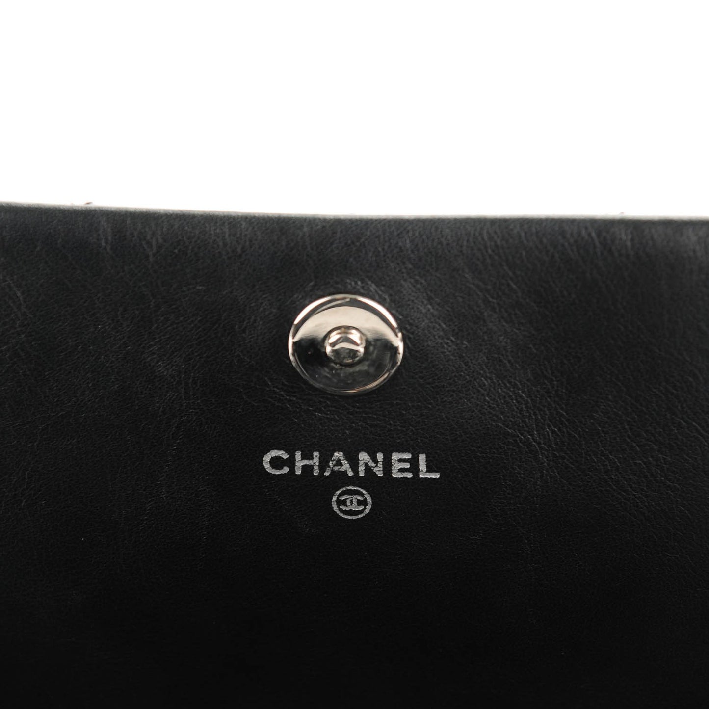 Patent Quilted Brilliant Wallet On Chain WOC Black