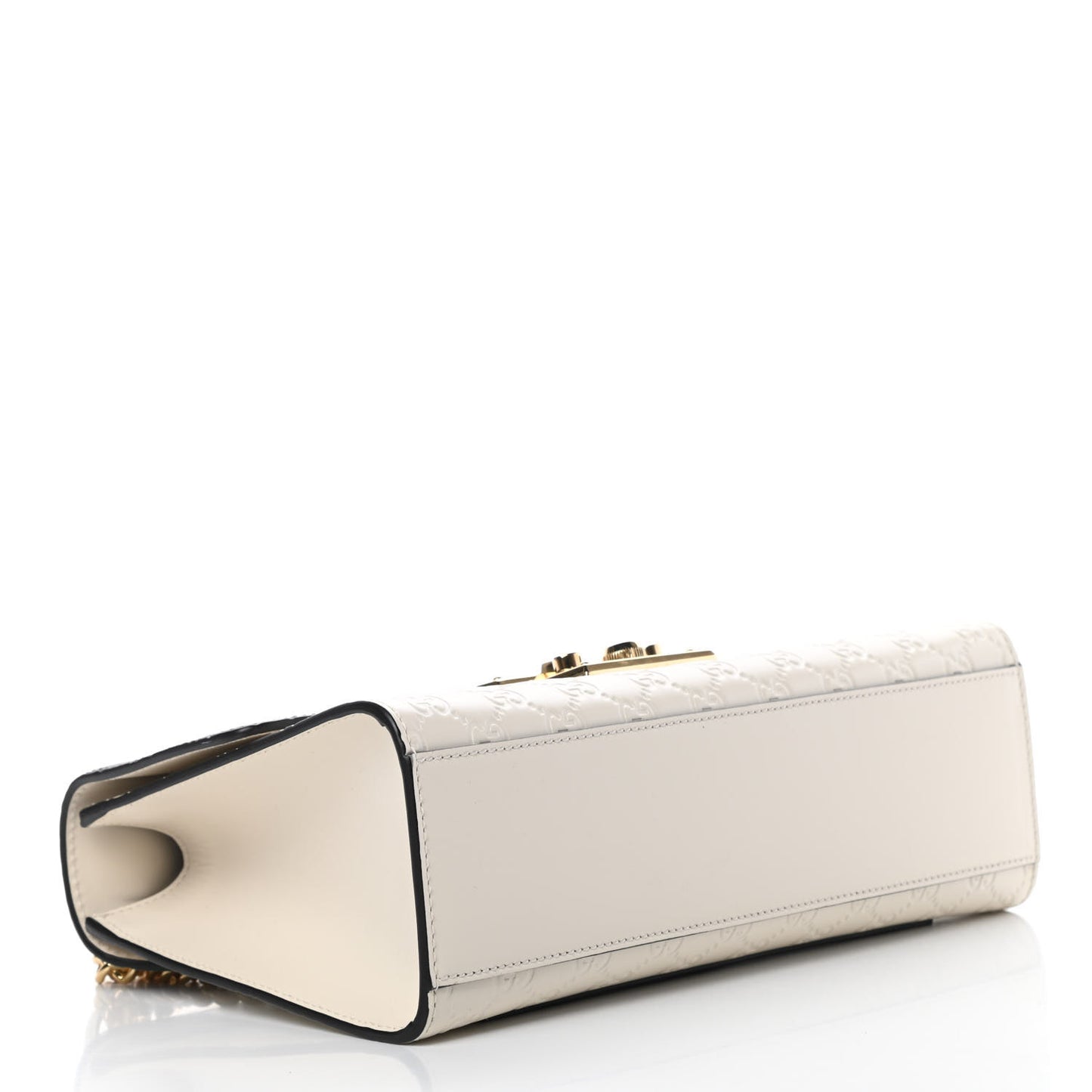 Guccissima Medium Padlock Shoulder Bag Black Mystic White