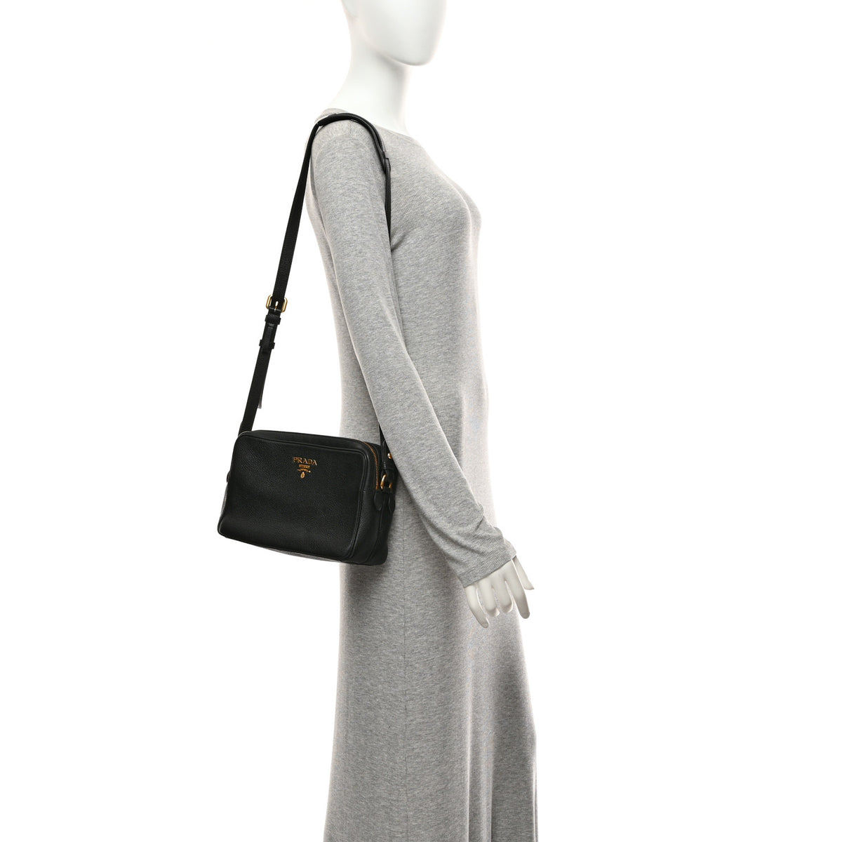 Prada Vitello Phenix Camera Bag Black 2 of 11
