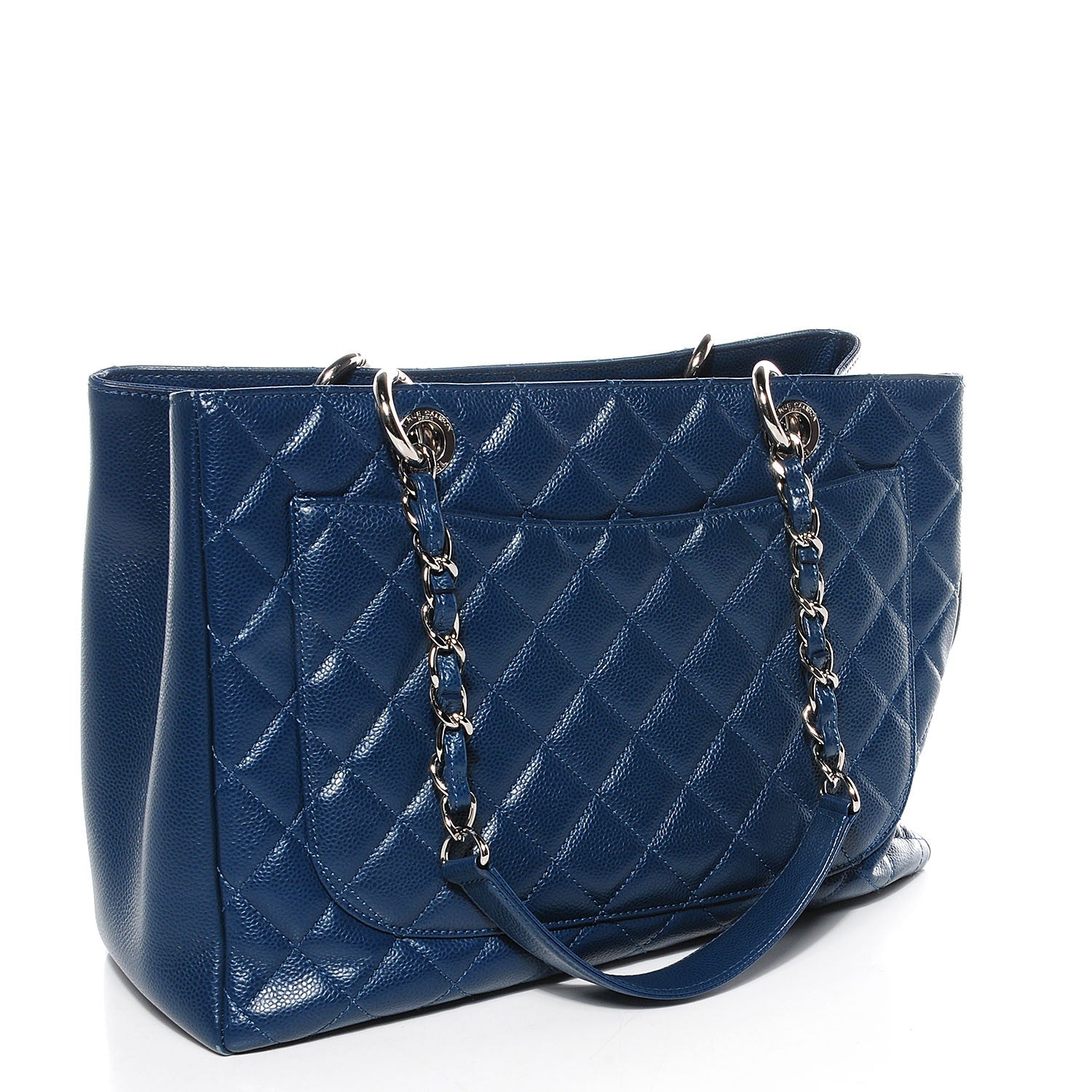 Chanel Caviar Grand Shopping Tote GST Dark Blue 3 of 8