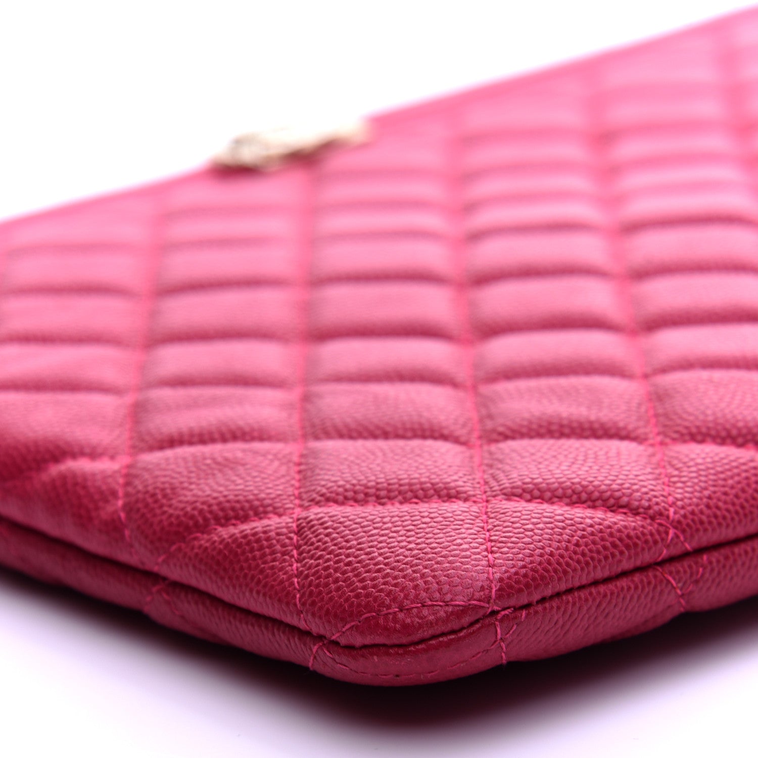 Chanel Caviar Quilted Medium Boy Cosmetic Case Dark Pink 6 of 10