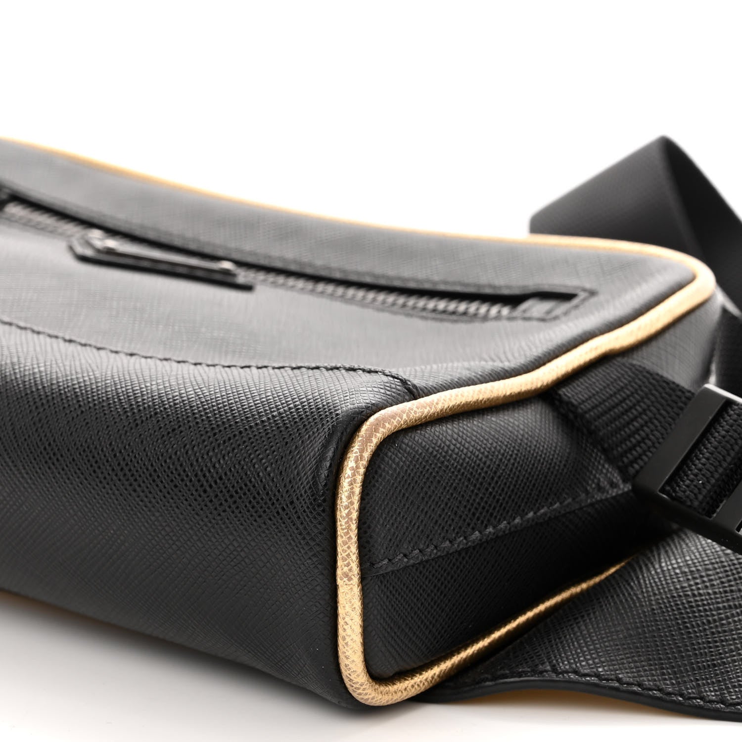 Prada Saffiano Travel Belt Bag Black Platino 9 of 9