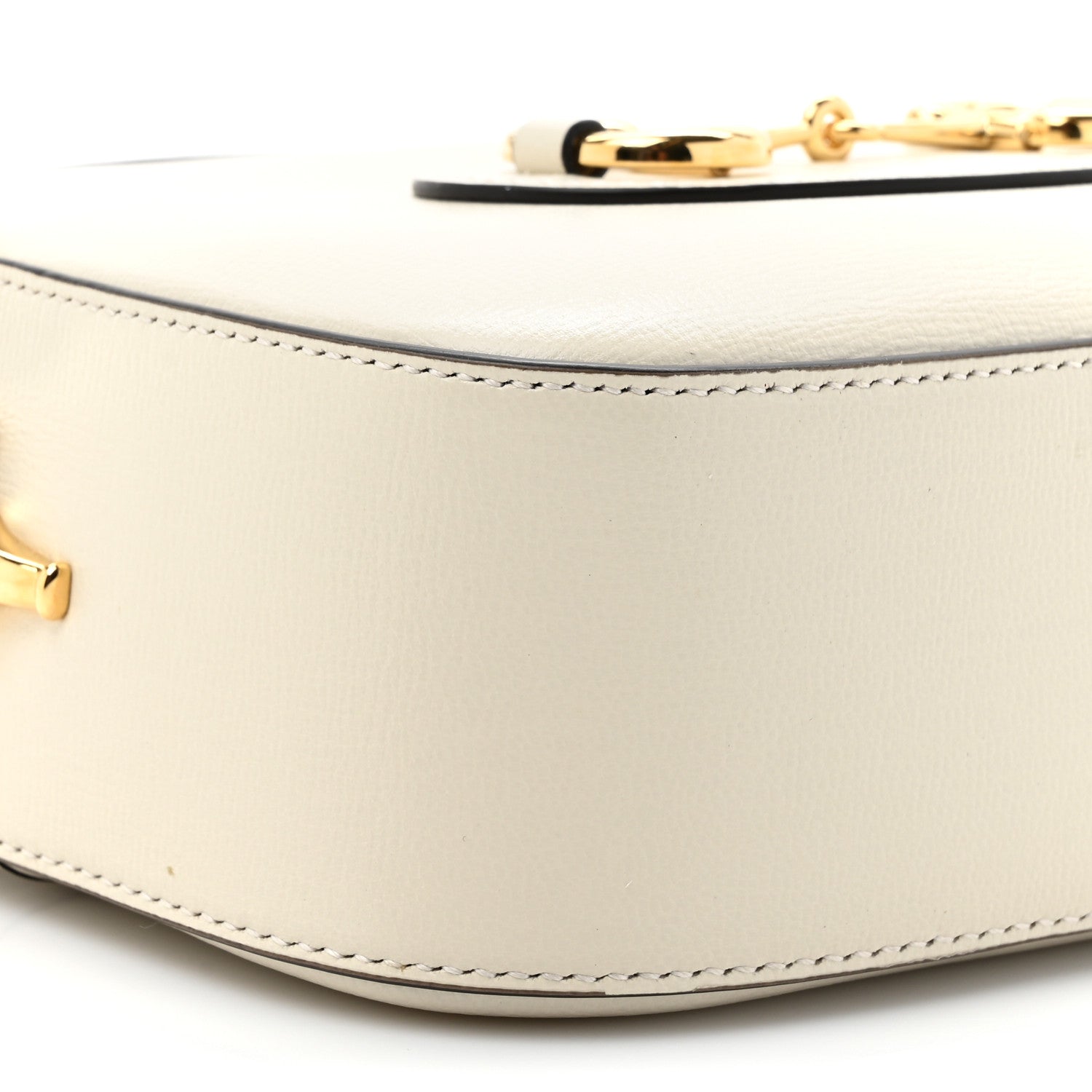 Gucci Azalea Calfskin Mini Horsebit 1955 Camera Shoulder Bag Mystic White 10 of 11