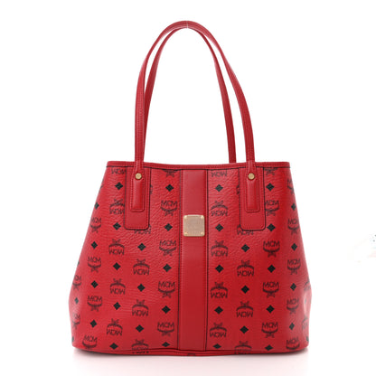 MCM Visetos Medium Liz Reversible Shopper Tote Ruby Red 3 of 15