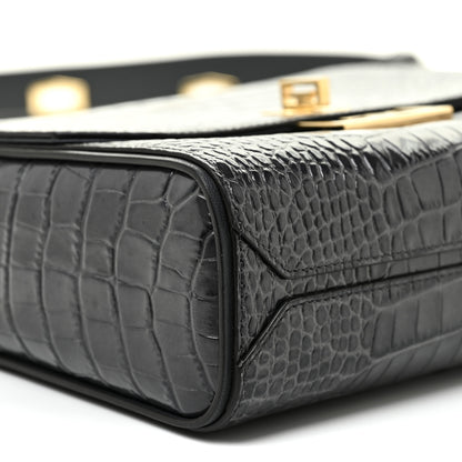 Givenchy Calfskin Crocodile Embossed Medium Eden Storm Grey 8 of 13