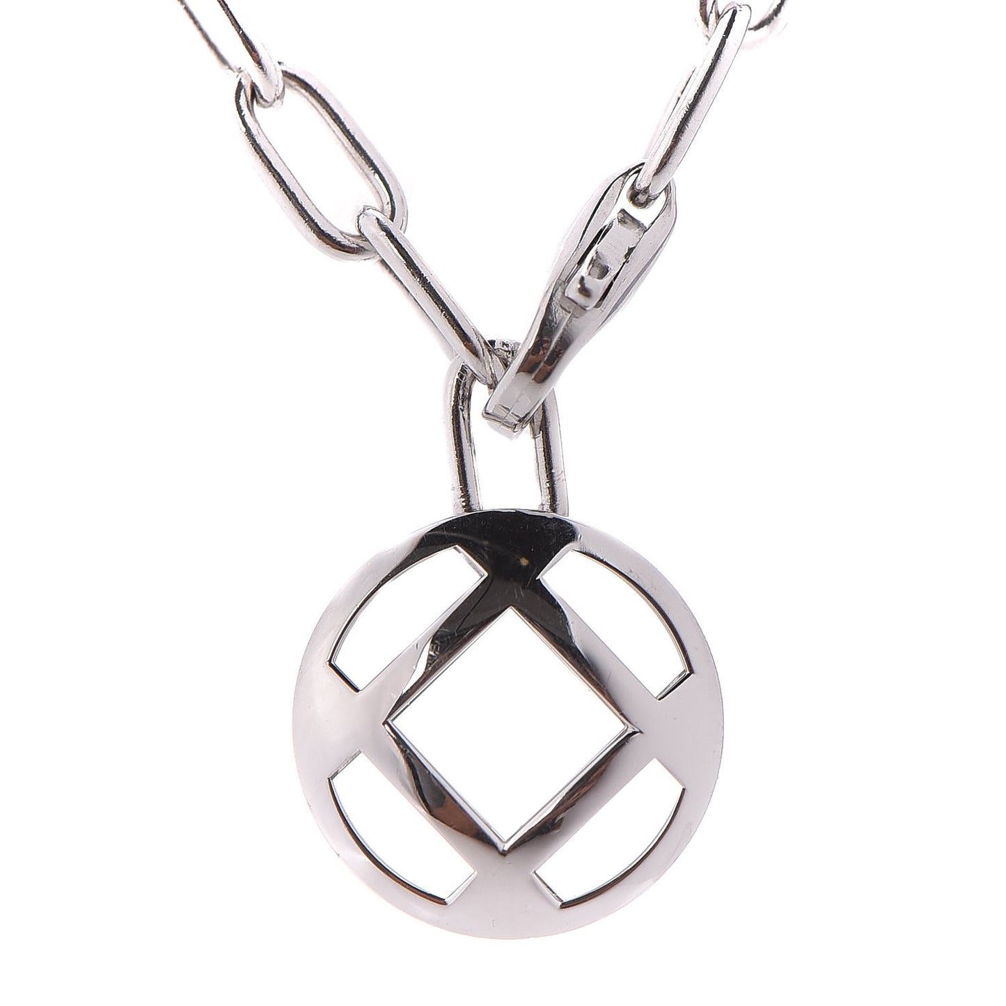 18K White Gold Spartacus Chain Pasha Pendant Necklace