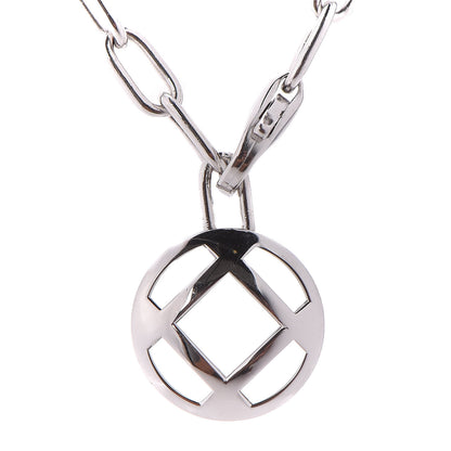 Cartier 18K White Gold Spartacus Chain Pasha Pendant Necklace 3 of 5