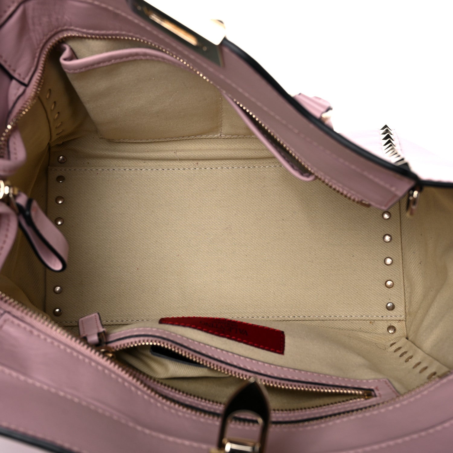Valentino Garavani Vitello Small Rockstud Double Handle Tote Water Rose 5 of 11