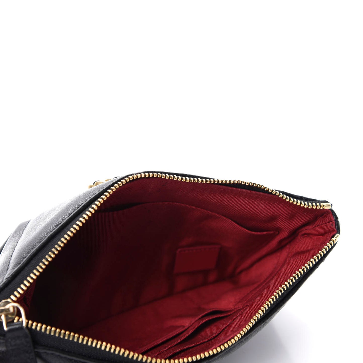 Goatskin Quilted 19 Cosmetic Case Black